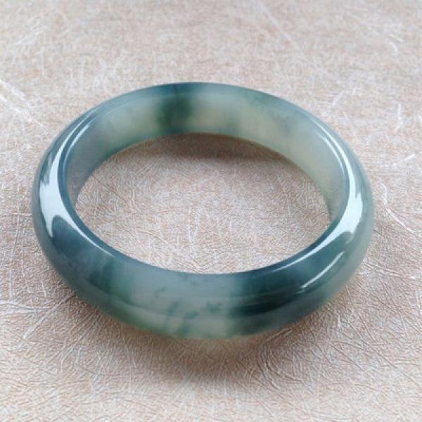 Zheru Jewelry Natural Myanmar Jadeite 54-64mm Two-Color Bracelet for Her