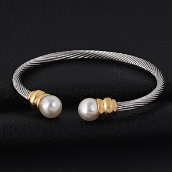 Adjustable Stainless Steel Twisted Cable Cuff Bangle Bracelet