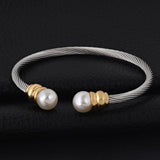 Adjustable Stainless Steel Twisted Cable Cuff Bangle Bracelet