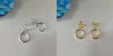 Spanish Electroplating 925 Silver 14k Ear Pin Stud Earrings