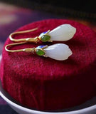 Jade Flower Earring Pendant Set - Elegant Jewelry Set