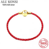 Leather Charm Bracelet with Barrel Clasp - Hot Sale