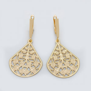 Rose Hollow Big Long Earrings Wedding Jewelry