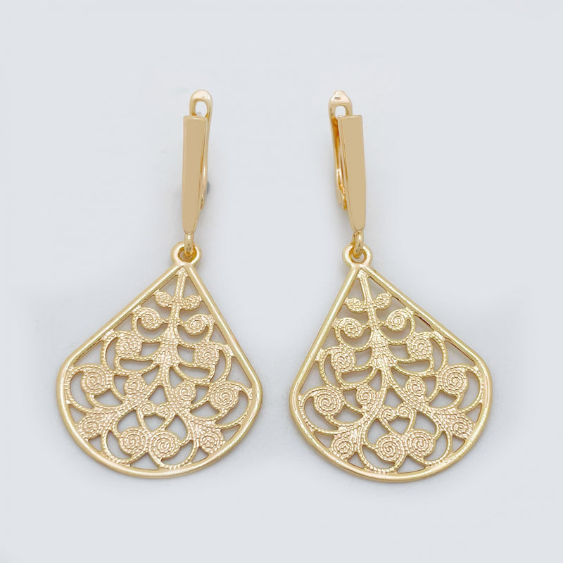 Rose Hollow Big Long Earrings Wedding Jewelry