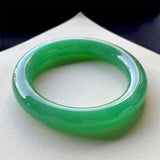 Natural Burmese Green Round Bar Jade 54-64mm Bangle