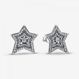 925 Silver Snowflake Zircon Earrings Wedding Jewelry