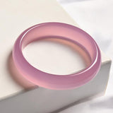 Zheru Jewelry Natural Pink Agate Chalcedony 54mm-64mm Bracelet