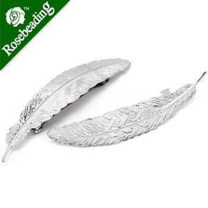 10pcs Feather Bezel Hairpin Barrette Bobby Pin