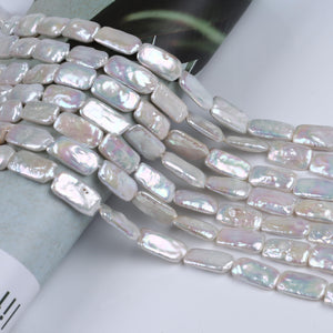 Real Freshwater Pearl Beads String 10x20mm Rectangle Shape