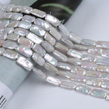 Real Freshwater Pearl Beads String 10x20mm Rectangle Shape