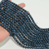 Natural Cobalt Spinel Loose Round Beads 6.8mm With Biotite