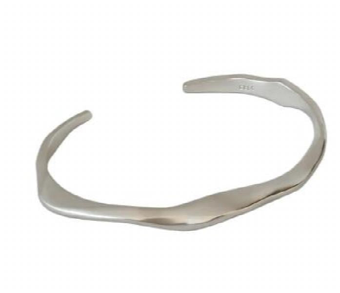 SHANICE 925 Sterling Silver Irregular Bangle Bracelet