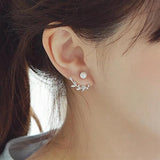 Pearl Flower 925 Sterling Silver Stud Earrings for Women Girls Jewelry