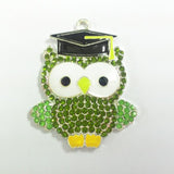 10pcs Graduation Owl Rhinestone Pendants 43MM*35MM