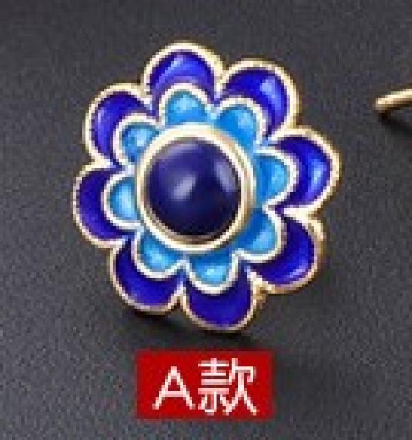 Sterling Silver Cloisonne Earrings Ethnic Style Red Stone Lapis Enamel Jewelry