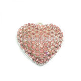 10pcs Full Rhinestone Heart Pendants for Chunky Necklace