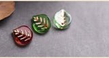 10pcs 10x12mm Leaf Glass Beads Coloured Leaf Charms Pendant DIY Earring Making