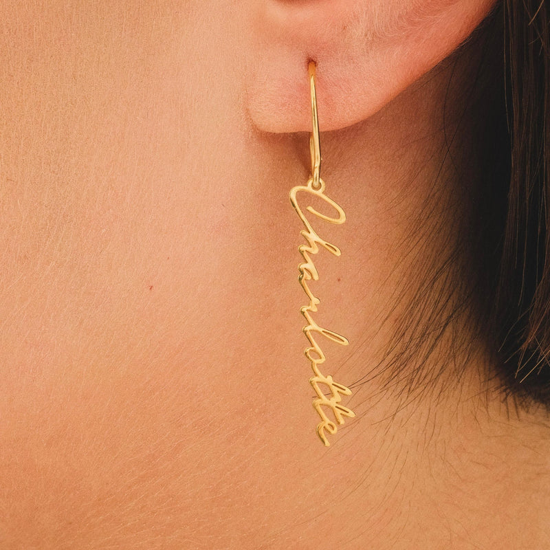 Personalized Name Drop Earrings, Custom Name Earrings