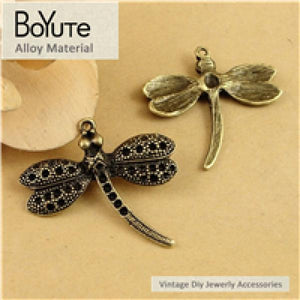 BoYuTe Vintage Metal Butterfly Dragonfly Charms 37*35MM