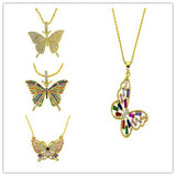 CZ Butterfly Charms Necklace High CZ Paved Sparking Bling Jewelry