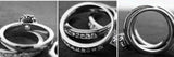 Rhodium Plated CZ Stone Stack 3 in 1 Crystal Wedding Rings
