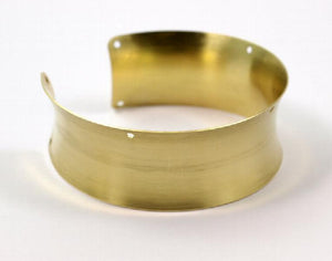 Raw Brass Cuff Bracelet Blank Bangle 7 Holes - Width 25 mm