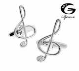 iGame Retail G clef Cuff Links Brass Material Music Note