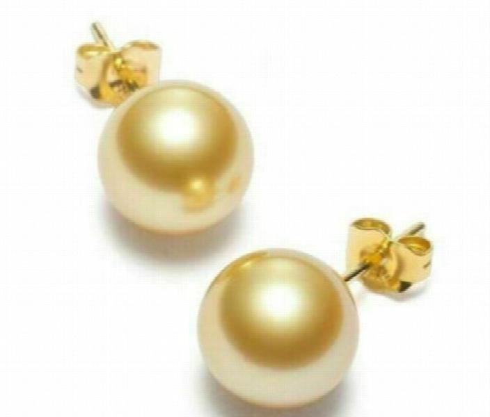 Golden South Sea Pearl Earring 14K Yellow