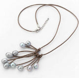 Pink Gray Freshwater Pearls Necklace for Women