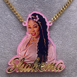 Personalized Photo Necklace Acrylic Pendant Stainless Steel Chain Jewelry