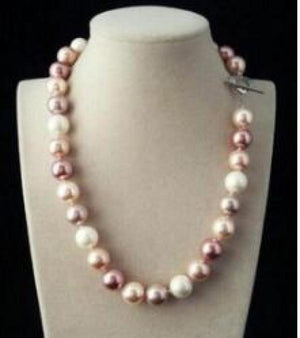12mm South Sea Blend Shell Pearl Necklace Heart Clasp 18'' Chain