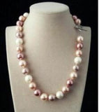 12mm South Sea Blend Shell Pearl Necklace Heart Clasp 18'' Chain
