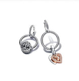 Butterfly Rose Pan Earrings for Women DIY 925 Sterling Silver
