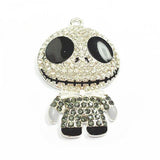 10pcs Silvery/Black Plated Skeleton Ghost Rhinestone Pendants Shipment