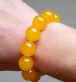 Zheru Agate & Chalcedony Yellow Bead Bracelet