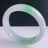 Zheru Jewelry Natural Green Two-Color Burmese Jadeite 54mm-64mm Bracelet