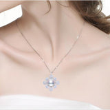 Freshwater Pearl Flower Necklace 925 Sterling Silver Jewelry