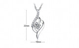 925 Silver Angle Wing Necklace Round Zircon Jewelry