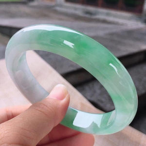 Natural Green Burmese Jade Princess Bracelet 54-64mm