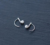 925 Silver Shell Pearl Geometric Stud Earrings C-E3159