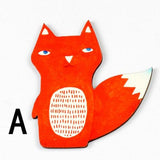 4pcs Vintage Fox Wood Cut Charms Pendant DIY