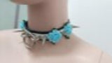 Harajuku Leather Lolita Flower Stud Rivets Punk Choker Necklace