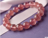 Strawberry Crystal Bracelet 6-12mm Red Stone Pink Crystal Single Circle
