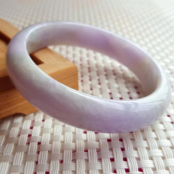 Natural Burmese Jadeite Light Purple Bracelet 54-64mm Princess Jewelry
