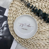 Personalized Ring Dish Holder for Engaged Couple Bride