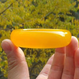 Zheru Natural Agate Chalcedony Yellow 54-64mm Princess Jewelry