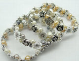 Quartz Crystal Pearls Bangle Freshwater Pearl Bracelet