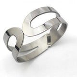 CC Shaped Stainless Steel Hollow Bangle Jewelry