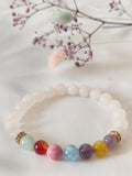 Aquamarine Agate Morganite Healing Gemstone Beaded Bracelet