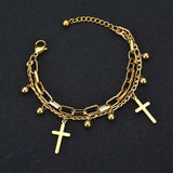 18KGP Goddess Charm Bracelet Multi-Layer Men's Wristb